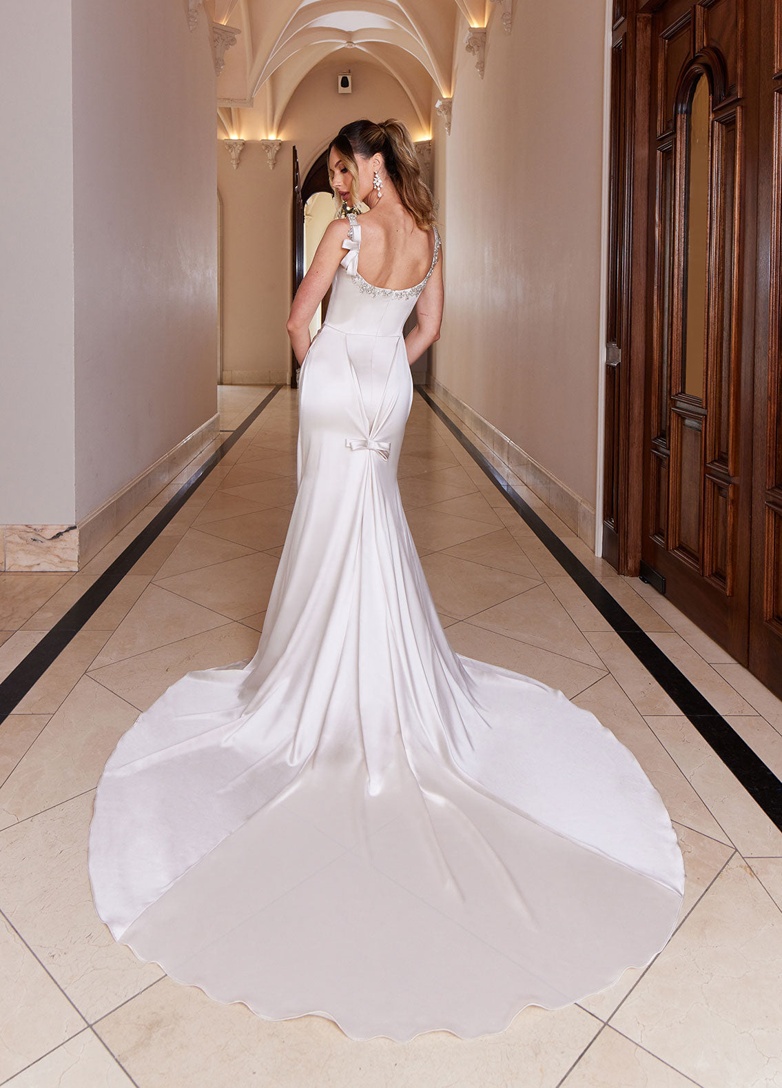 Emily 11227 Luxury Satin Wedding Dress